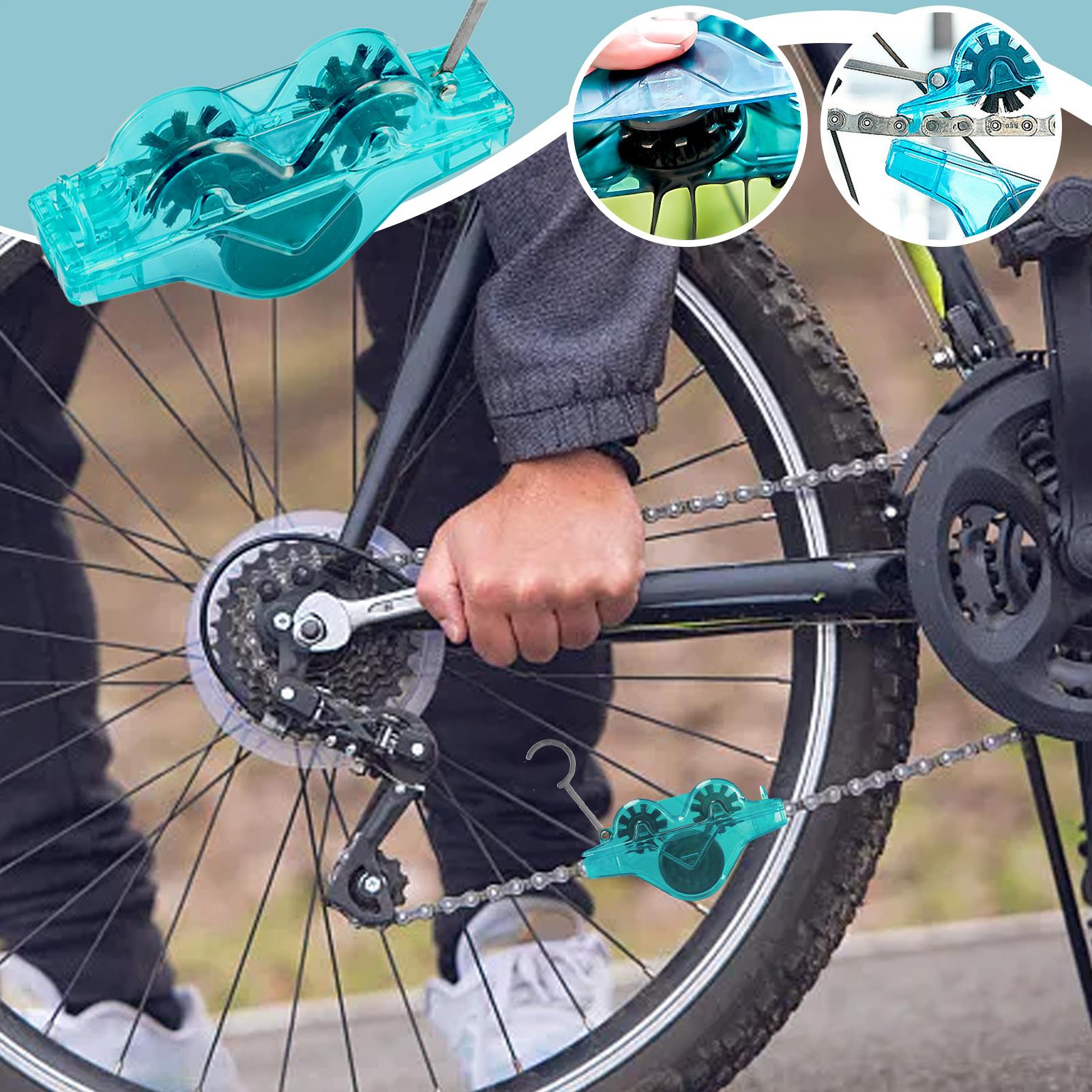 Cycling In City - อุปกรณ์ทำความสะอาดโซ่จักรยาน พร้อมแปรงหมุนได้ 360 องศา เครื่องมือทำความสะอาดเกียร์จักรยาน สำหรับใช้ในบ้านและโรงรถ