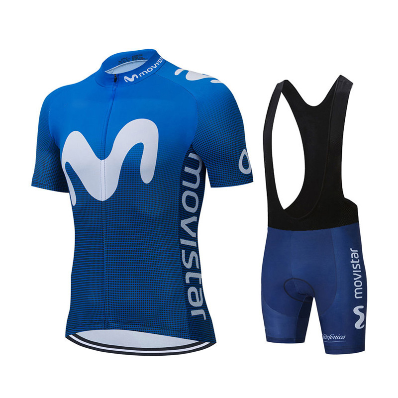 Cycling Community - ฤดูร้อนใหม่ Movistar ทีมชุดขี่จักรยาน JERSEY MTB Breathable