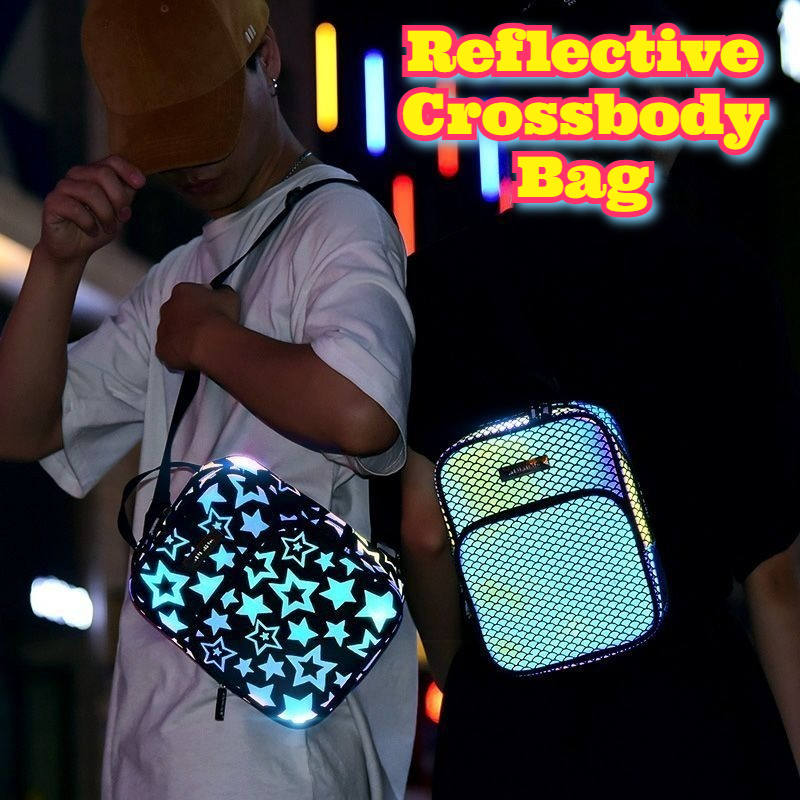 Cycling Commuter Bag - กระเป๋าสะพายข้างสะท้อนแสงอเนกประสงค์ กระเป๋าสะพายกีฬา กระเป๋าสำหรับปั่นจักรยาน กระเป๋าสำหรับเดินทางกลางแจ้ง กระเป๋าสะพายไหล่ กระเป๋าคาดหน้าอก