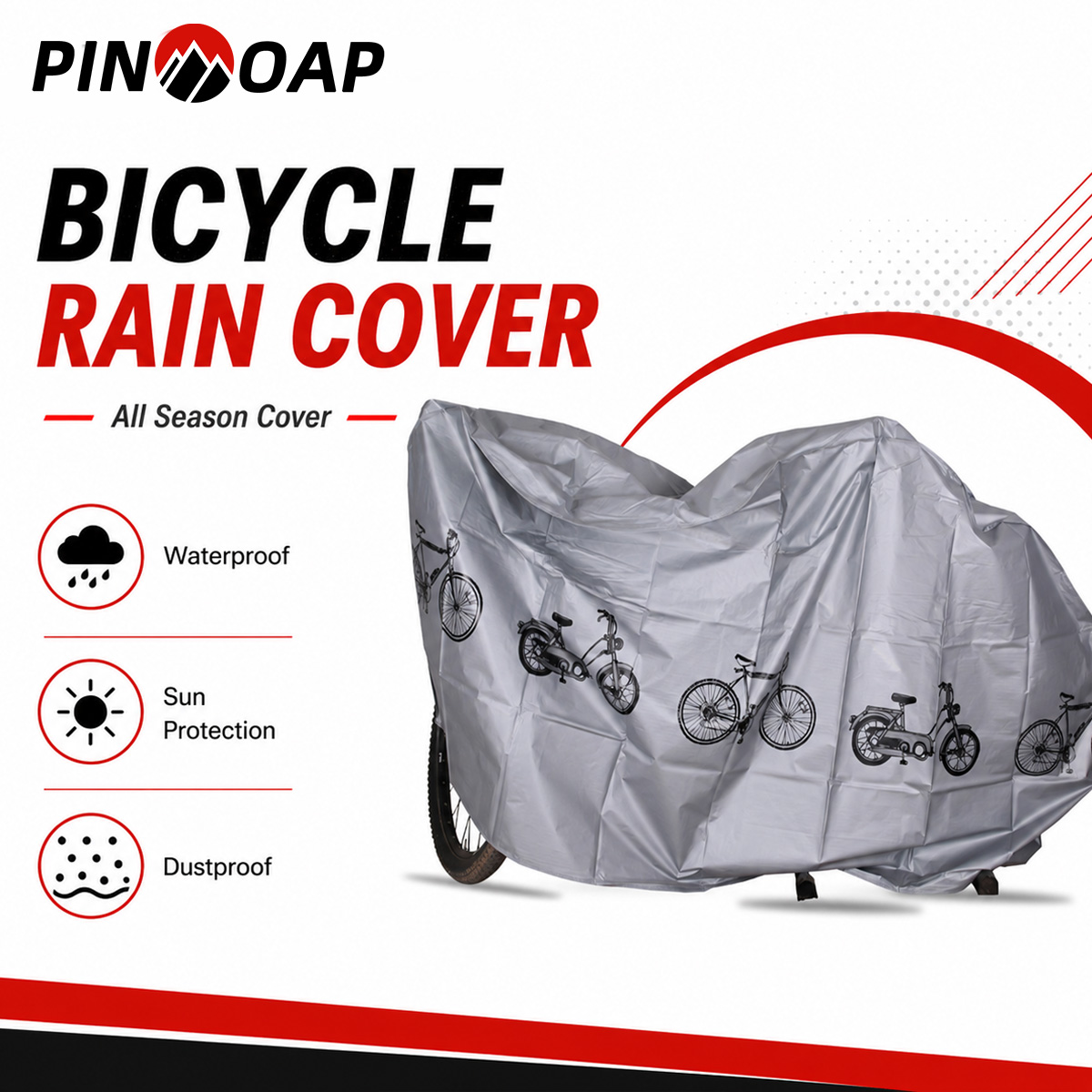 Cycling Commuter Bag - PINMOAP ผ้าคลุมจักรยานกันฝนอเนกประสงค์ กันน้ำ สำหรับจักรยานกลางแจ้ง ป้องกันฝุ่น ทนต่อรังสียูวี