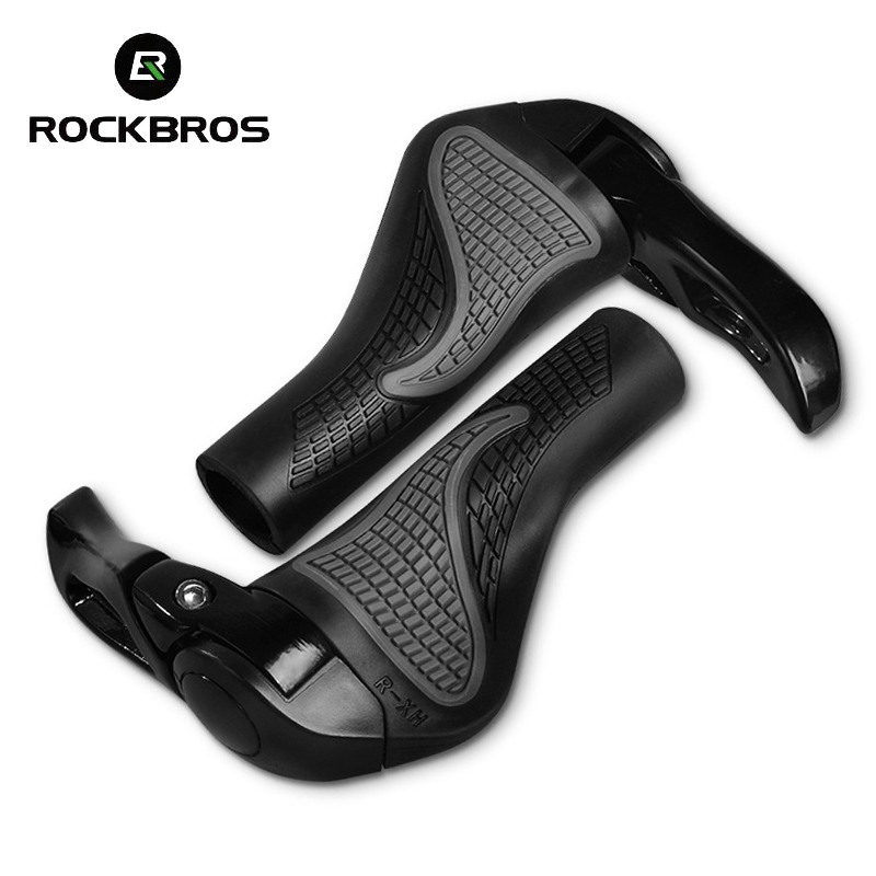 Commuter Bike Lock - ROCKBROS MTB Grips ยางกันลื่นที่จับจักรยานอลูมิเนียมอัลลอยด์ขี่จักรยานขยายแฮนด์แขนทวิภาคีล็อคชิ้นส่วนจักรยาน