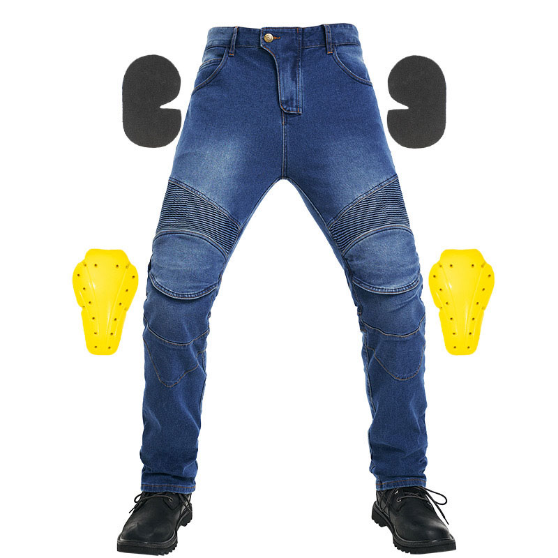 Cycling Commuter Pants - กางเกงปั่นจักรยานสำหรับผู้ชายรุ่นใหม่, กางเกงขี่มอเตอร์ไซค์สำหรับฤดูร้อน, อุปกรณ์ป้องกันการตกกระแทกสำหรับนักขี่, กางเกงยีนส์ยืดสำหรับแข่งรถ 4 ฤดู